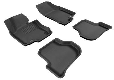 3D MAXpider - MAXpider L1VW00801509 Kagu Floor Mat F&R Black for VW Jetta