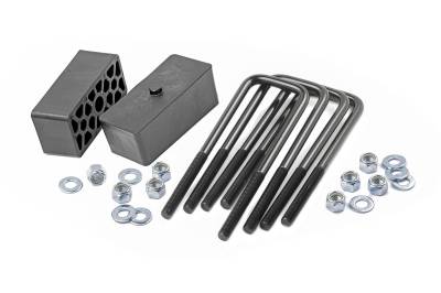 Rough Country Suspension Systems - Rough Country 2" Rear Block/U-Bolt Kit 88-25 Silverado/Sierra 1500 6532