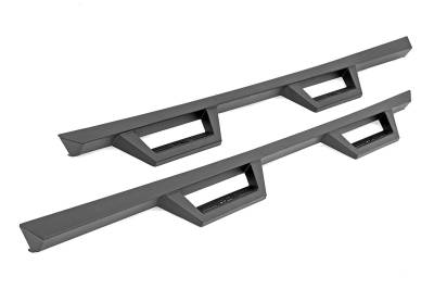 Rough Country Suspension Systems - Rough Country 90769A Contoured Drop Step Nerf Bars Blk for 18-26 Wrangler JL 4DR