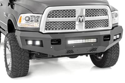 Rough Country Suspension Systems - Rough Country 10785 Heavy Duty Black Front Bumper for 10-18 RAM 2500/3500