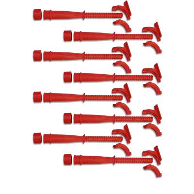 MSD - MSD Ignition 34759 Pro Stock Hemi Tube Elbows End Caps & Screws Red 8Pc