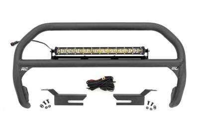 Rough Country Suspension Systems - Rough Country 51048 20" Black Front Bumper Nudge Bar w/LED for 21-26 Ford Bronco