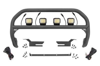 Rough Country Suspension Systems - Rough Country 51050 3" Black Front Bumper Nudge Bar w/LED for 21-26 Ford Bronco