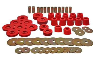 Energy Suspension - Energy Suspension 3.4110R Body Cab Mount Set Polyurethane Red