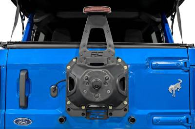 Rough Country Suspension Systems - Rough Country Spare Tire Mount Relocation Plate Black 21-25 Ford Bronco 51053