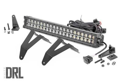 Rough Country Suspension Systems - Rough Country 70779DRL Bumper Mount 20" LED Light Bar Kit for 19-24 RAM 1500