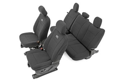 Rough Country Suspension Systems - Rough Country 91018 Front/Rear Seat Covers Blk for 15-26 Ford F150/250/350 Crew
