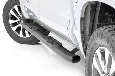 Rough Country Suspension Systems - Rough Country 4.5" Oval Tube Nerf Steps Black for 07-21 Tundra CrewMax 21009