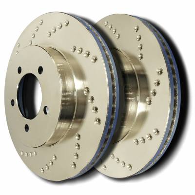 SP Performance - SP Performance C32-6155-P Cross Drilled Brake Rotors Zinc Coating L/R Pr Rear
