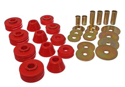Energy Suspension - Energy Suspension 3.4109R Body Cab Mount Set Polyurethane Red