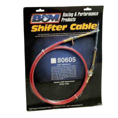 B&M - B&M 80605 Automatic Transmission Performance Shifter Cable 5' Length Red