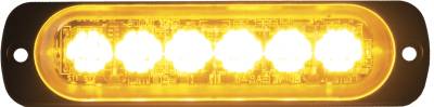 Buyers - Buyers 8891900 6 Led Amber Horizontal Low Profile Strobe Light Surface Mount