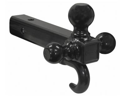 Buyers - Buyers Tri-Ball Hitch Tubular Shank w/Black Balls & Recovery Hook 1802208