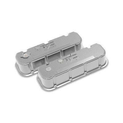 Holley - Holley 241-151 M/T Retro Aluminum Valve Covers Polished for 63-89 Chevy/GMC