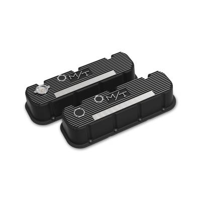 Holley - Holley 241-152 Black M/T Retro Aluminum Valve Covers for 63-89 Chevy/GMC