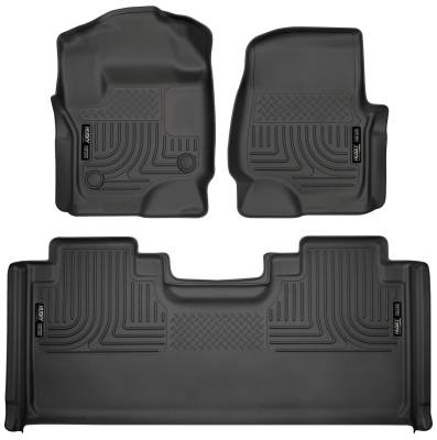Husky Liners - Husky Liners Weatherbeater Front/Rear Floor Liners Black Ford Super Duty 94071