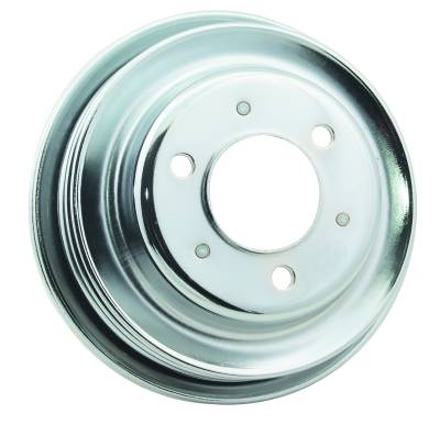 Mr Gasket - Mr Gasket 4961G Chrome Crankshaft Pulley-Triple Groove for 69-89 Chevy/GMC