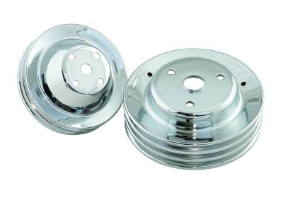 Mr Gasket - Mr Gasket 4963 Chrome Plated Water Pump Pulley Set for Buick/Chevy/GM/Oldsmobile