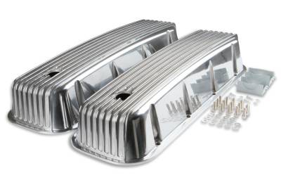 Mr Gasket - Mr Gasket 6859G Polished Cast Aluminum Tall Valve Covers for 65-00 Chevy/GMC BB