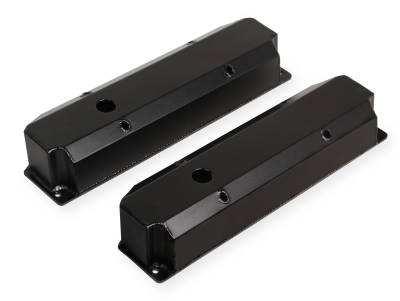 Mr Gasket - Mr Gasket 6865BG Black Fabricated Aluminum Valve Covers for 65-78 Chrysler BB