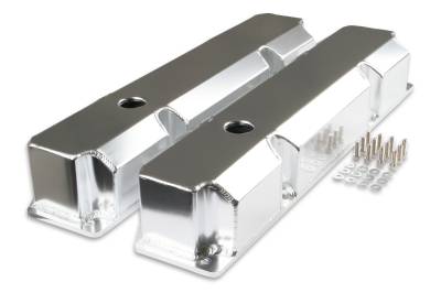 Mr Gasket - Mr Gasket 6862G Silver Fabricated Aluminum Valve Covers for 65-78 Chrysler BB