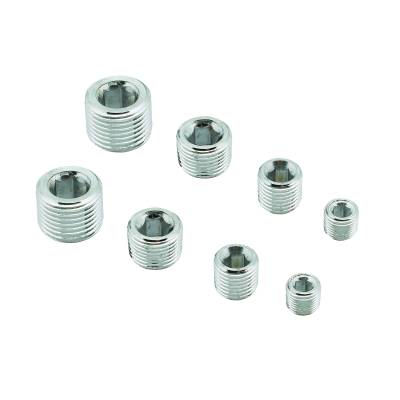 Mr Gasket - Mr Gasket 6352G Chrome Plated Pipe Plug Set 8Pc