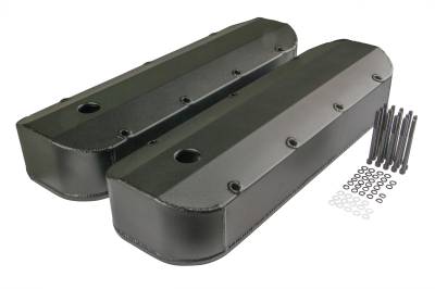 Mr Gasket - Mr Gasket 6831BG Black Fabricated Alu. Valve Covers for 65-74 Chevy 396-454 BB