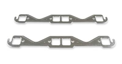 Mr Gasket - Mr Gasket 7401G Square Port Aluminum Exhaust Gasket 55-91 Chevy 262-400 SB Gen-I