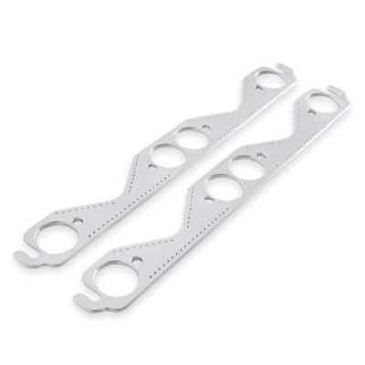 Mr Gasket - Mr Gasket 7402G Round Port Aluminum Exhaust Gasket 55-91 Chevy 262-400 SB Gen-I