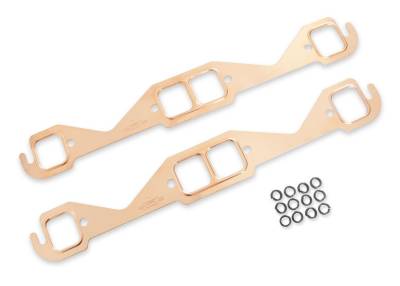 Mr Gasket - Mr Gasket 7153 Rectangular Ports Copper Seal Exhaust Gasket 55-91 Chevy 262-400