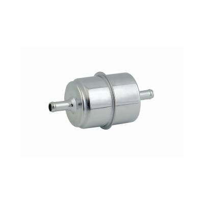 Mr Gasket - Mr Gasket 9745 Chrome Plated Canister Fuel Filter 5/16" ID Hose Race Only