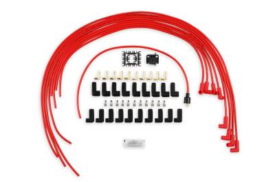 ACCEL - ACCEL 5041R Universal Super Stock Spark Plug Wire Set 8mm Red w/Red 90-DEG Boots
