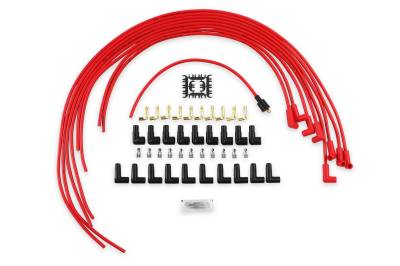 ACCEL - ACCEL 4041R Universal Super Stock Spark Plug Wire Set 90-DEG Boots 8mm Red