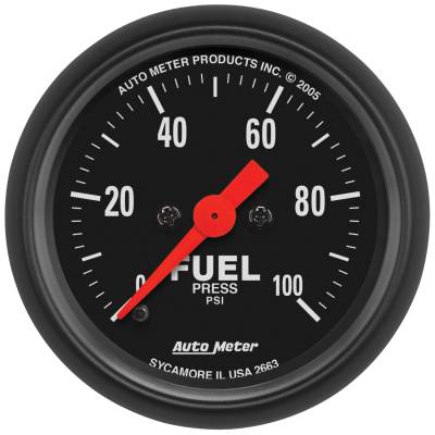 AutoMeter - AutoMeter 2663 Z-Series Fuel Pressure Gauge 0-100PSI 2-1/16" Stepper Motor