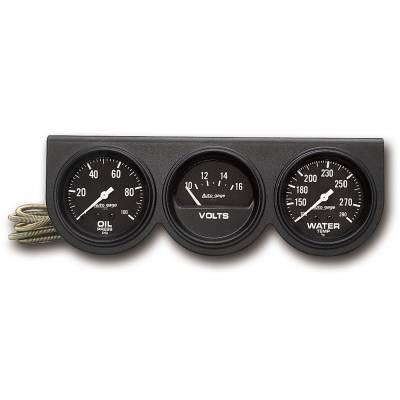AutoMeter - AutoMeter 2398 Console Gauge Oil/Volt/Water Temp Black 100 PSI/280F/16V 2-5/8"