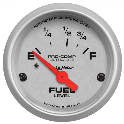 AutoMeter - AutoMeter 4315 Ultra-Lite Air Core Electric Fuel Level Gauge 73-10Ohm 2-1/16"