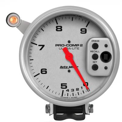 AutoMeter - AutoMeter 6854 Pedestal Tach w/Quick Lite Dual Range Peak Memory 9K RPM 5"