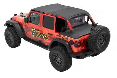 Bestop - Bestop 52610-35 Header Safari Extended Bikini Top Black for 18-23 Jeep JL 4DR