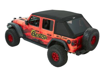Bestop - Bestop 54925-17 Trektop Ultra Black Twill Soft Top for 18+ Jeep Wrangler JL 4DR