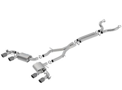 Borla - Borla 140726CFBA S-Type Cat-Back Exhaust Dual Split RR Exit for 17-24 Camaro ZL1
