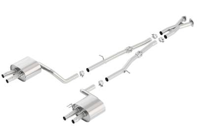 Borla - Borla 140736 S-Type Cat-Back Exhaust Dual Split Rear Exit for 18-21 Stinger GT