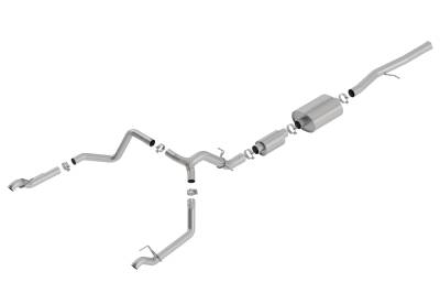 Borla - Borla 140773 S-Type Cat-Back Exhaust One Split RR Exit 19-23 Sra/Silv 1500 6.2L