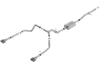 Borla - Borla 140770CF S-Type Cat-Back Exhaust Dual Rear Exit 19-26 Sra/Silv 1500 5.3L