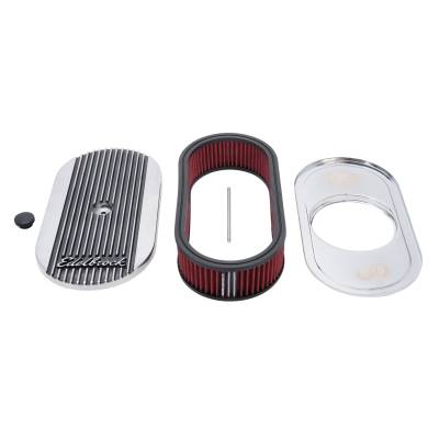 Edelbrock - Edelbrock 4273 Elite 2 Polish Oval Air Cleaner Single 4-Bbl Carb 2.5" Element