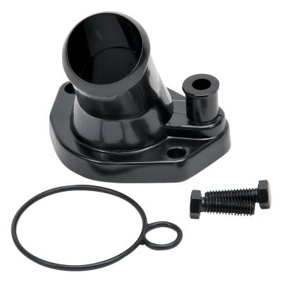 Edelbrock - Edelbrock 48143 15-DEG Steel Waterneck for Small-Block Ford V8 Black Finish