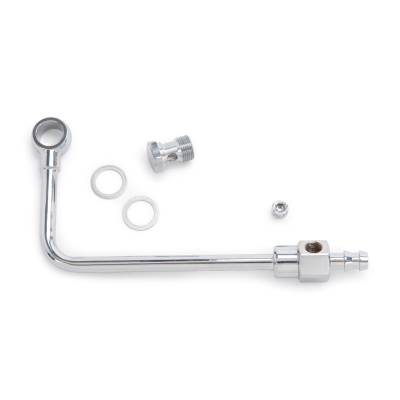 Edelbrock - Edelbrock 8126 Chrome Steel Fuel Line w/3/8" Barbed End Inlet w/o Fuel Filter