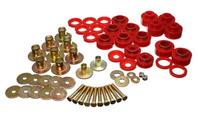 Energy Suspension - Energy Suspension 3.4170R Red Polyurethane Body Mount Set
