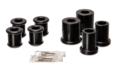 Energy Suspension - Energy Suspension 3.3176G Control Arm Bushing Set Front Polyurethane Black