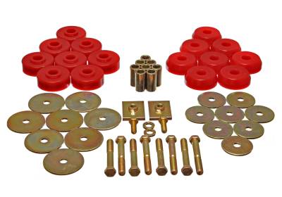 Energy Suspension - Energy Suspension 3.4166R Red Polyurethane Body Mount Set
