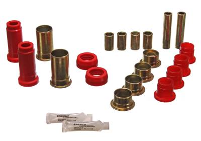 Energy Suspension - Energy Suspension 4.3130R Control Arm Bushing Set Front Polyurethane Red